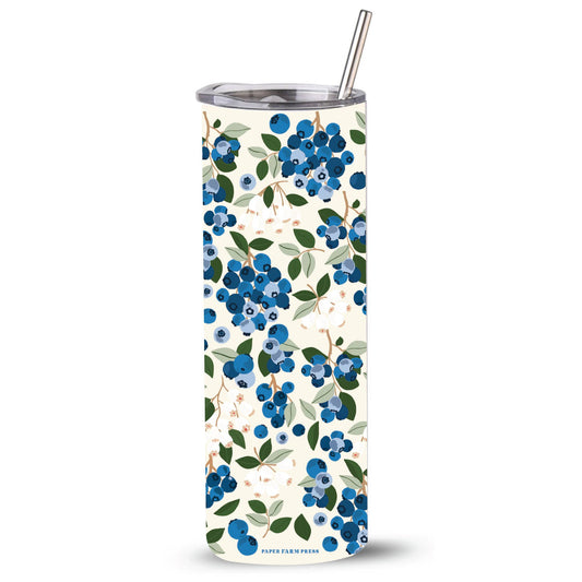 Blueberry Field 20oz Stainless Steel Skinny Tumbler