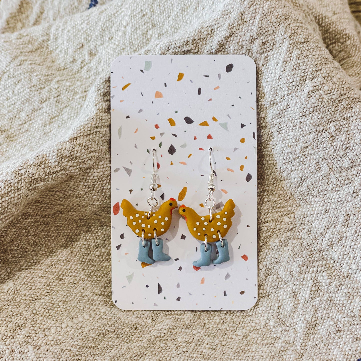Chickens with Boots Earrings
