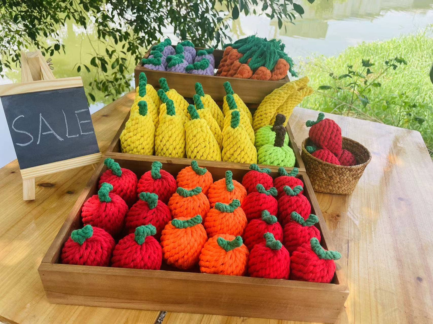 Sustainable Fruit and Vegetable Rope Dog Toys