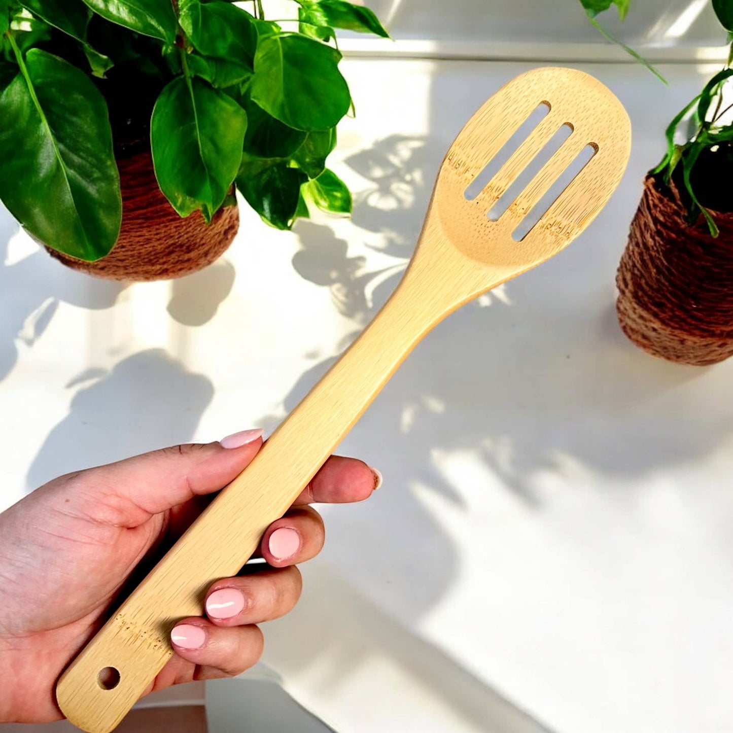 Bamboo Kitchen Utensil, Slotted Spoon