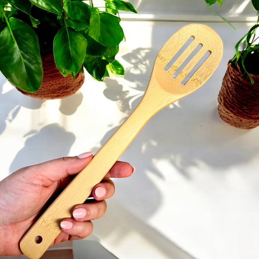 Bamboo Kitchen Utensil, Slotted Spoon