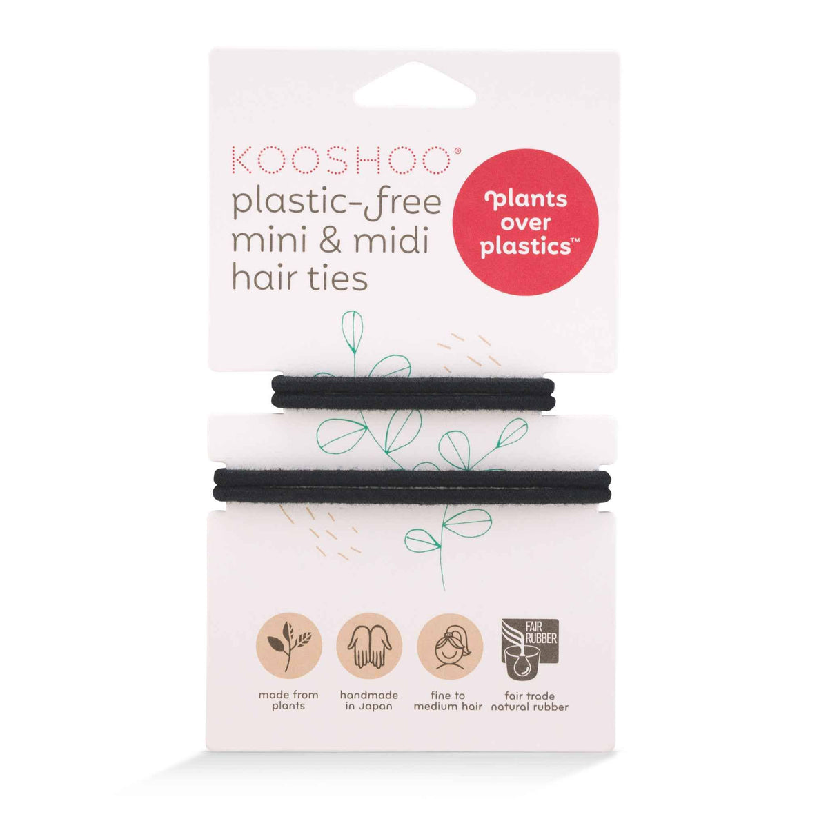 Plastic-free Mini Midi Hair Ties. Fine Hair, Kids & Braids