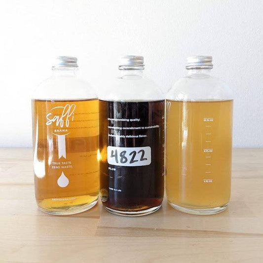 16oz Refillable Glass Bottles - for Saffi Saana display