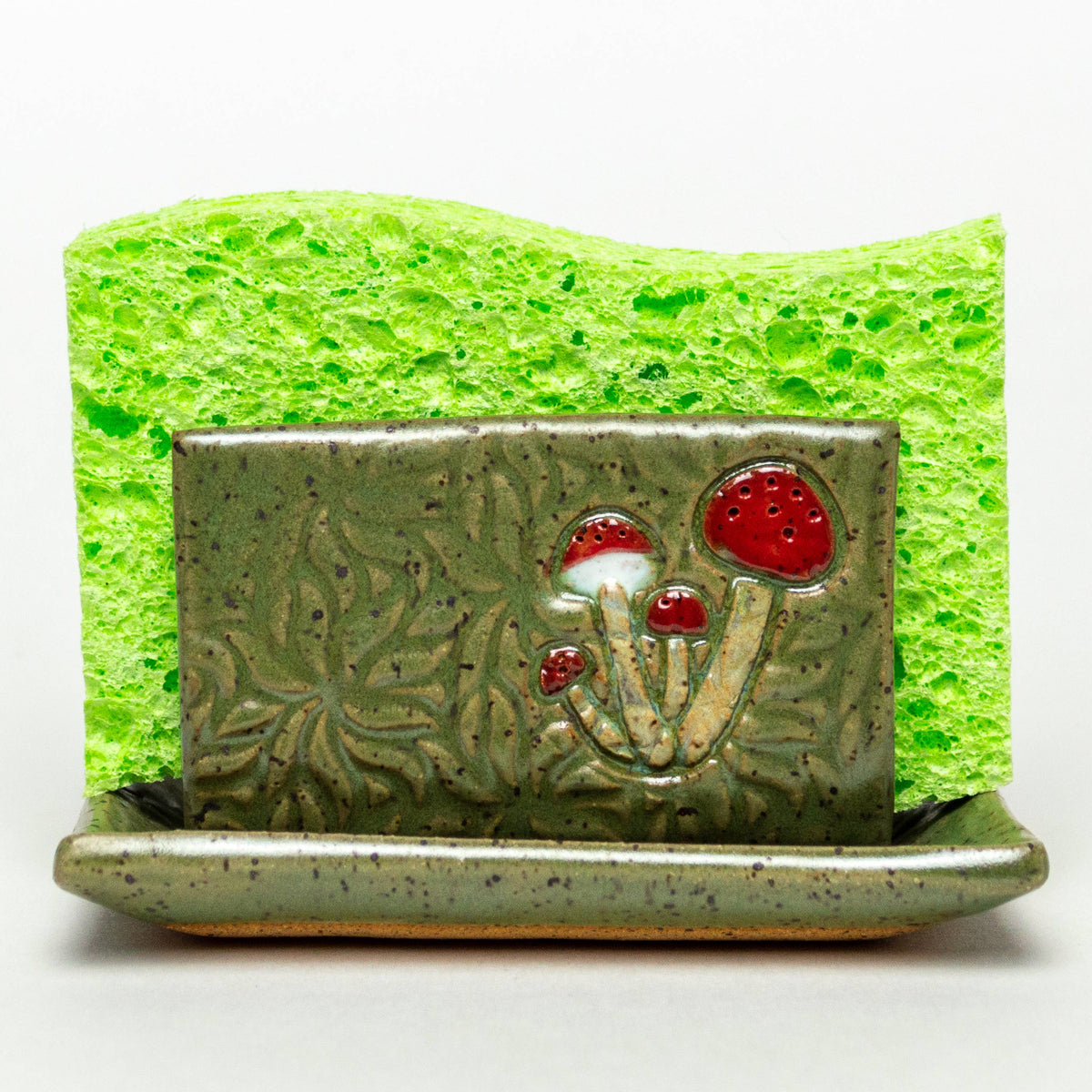 Mushroom Ceramic Kitchen Sponge Holder