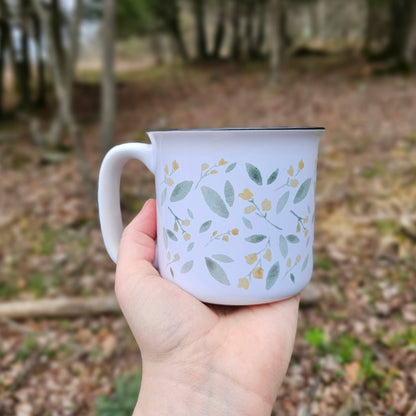 Yellow Watercolor Floral Coffee Mug