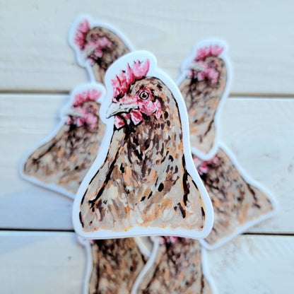 Chicken Face Vinyl Sticker