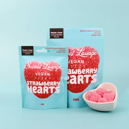 Vegan Fizzy Strawberry Hearts