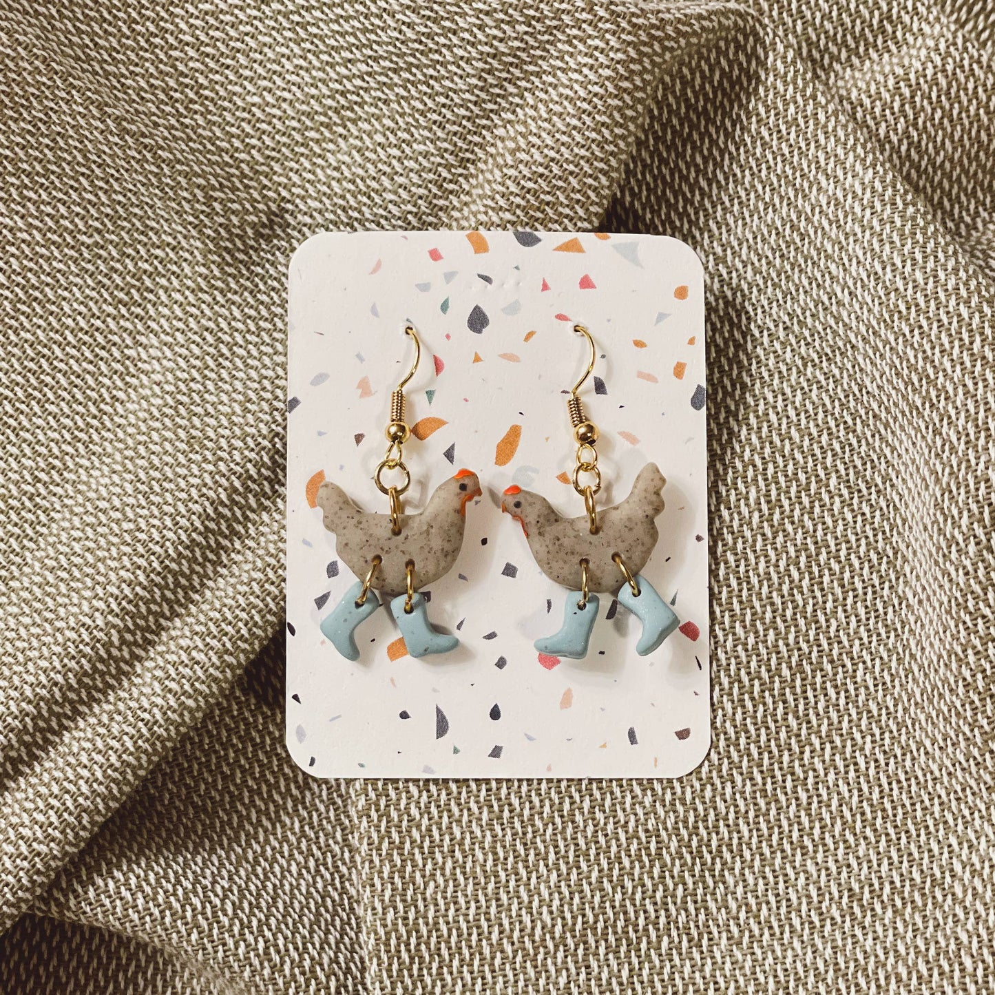 Chickens with Boots Earrings
