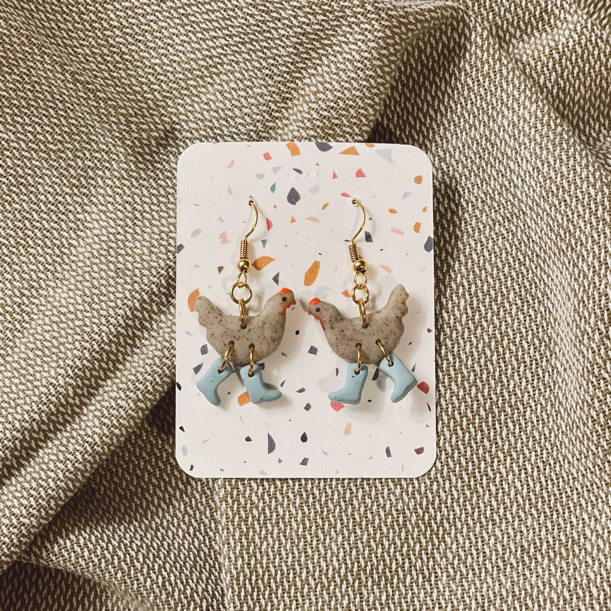 Chickens with Boots Earrings