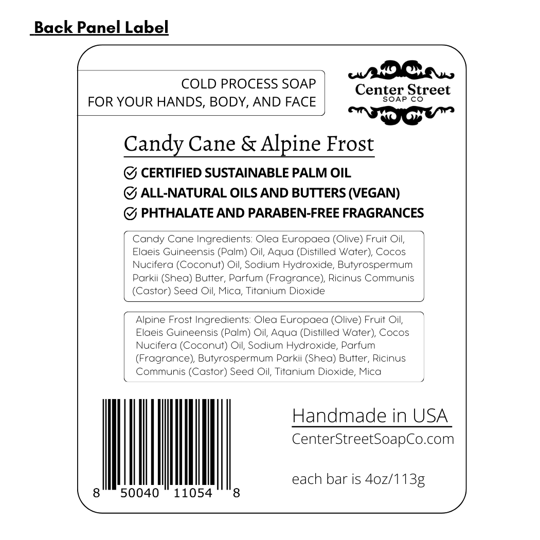 Candy Cane & Alpine Handmade Soap Gift Box