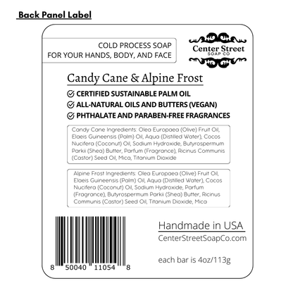 Candy Cane & Alpine Handmade Soap Gift Box