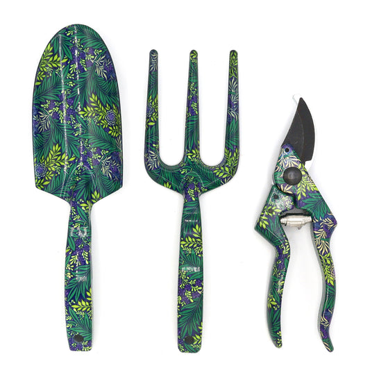 Orange Grove Fork, Trowel and Secateurs Garden Tool Set