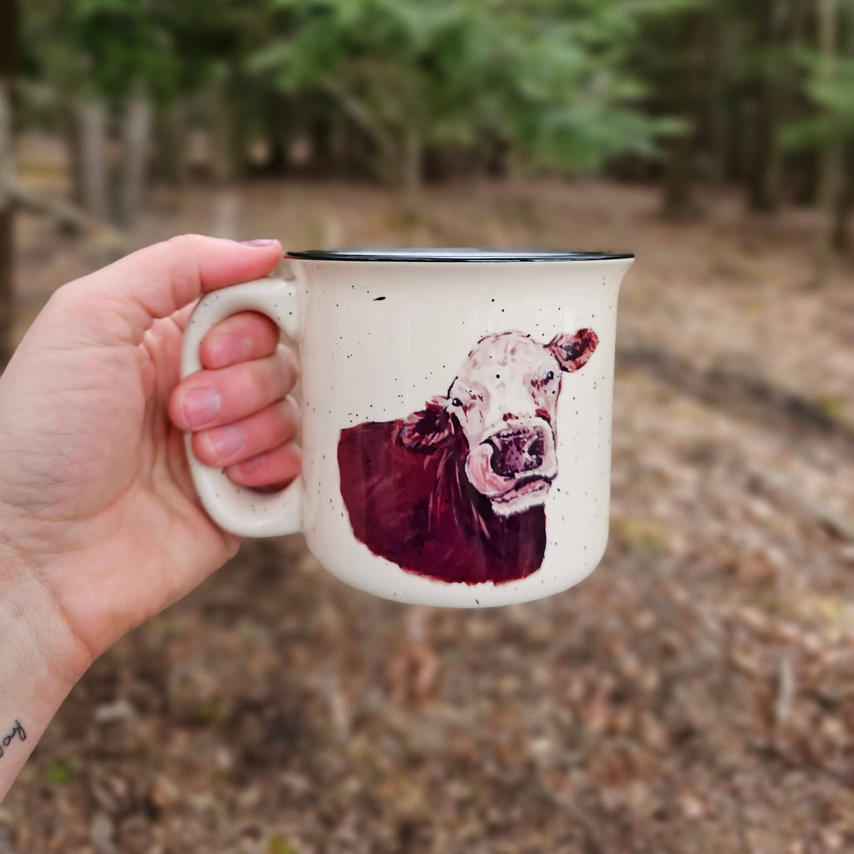 Gizmo Hereford Brown and White Cow Camp Mug