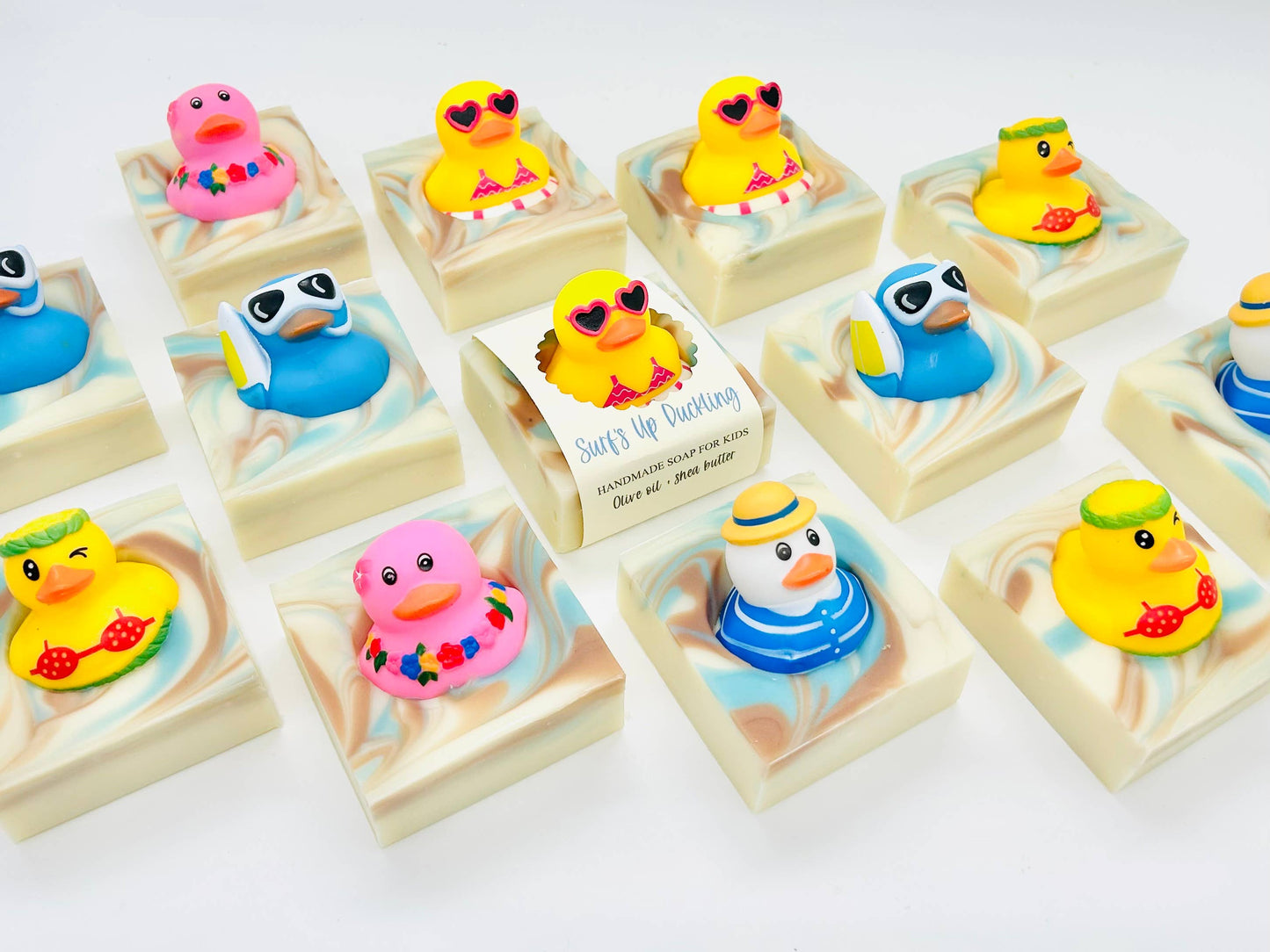 Summer Surf's Up Duckling Handmade Soap Bar for Kids