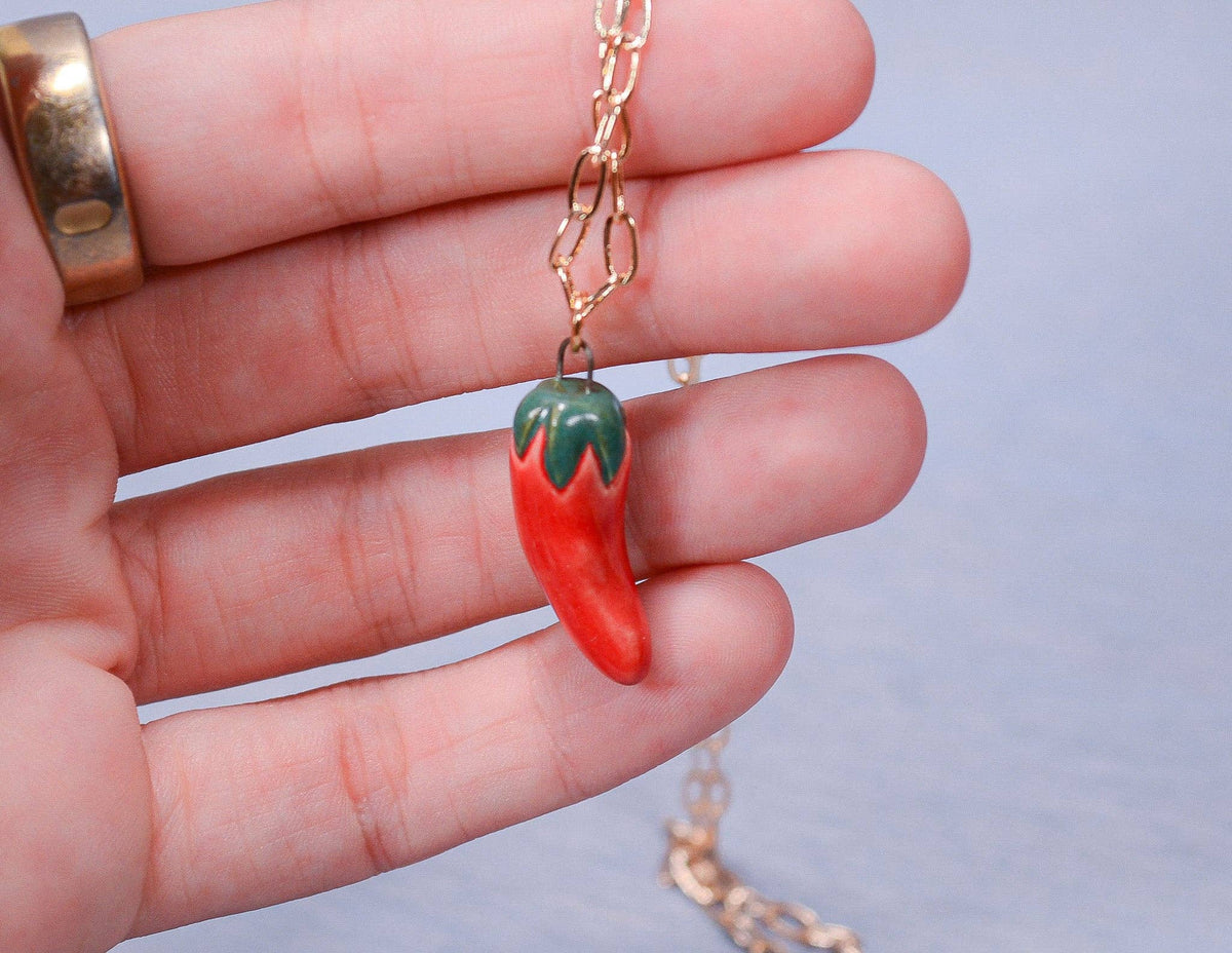 Pepper Ceramic Charm Necklace