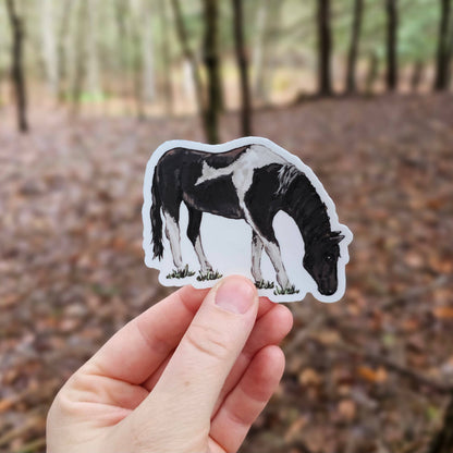 Black and White Horse Vinyl Sticker