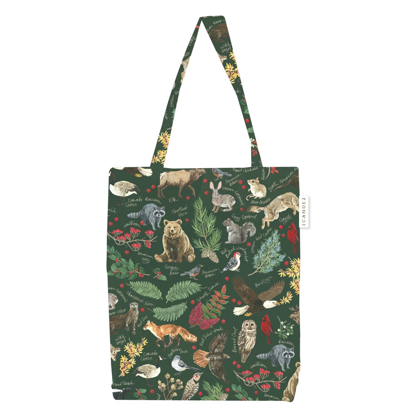 Winter Flora & Fauna Canvas Tote Bag