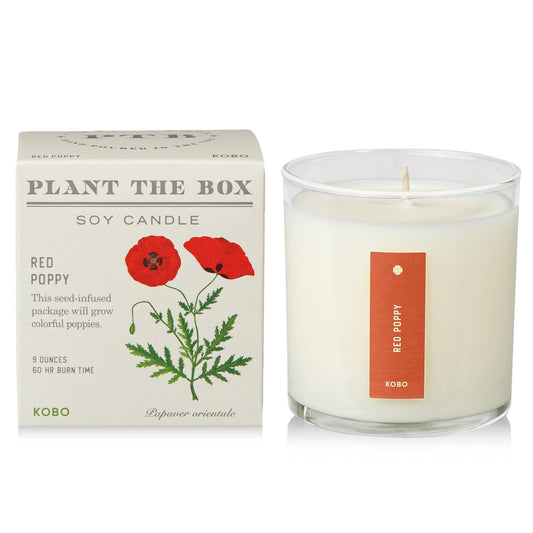 Plant the Box Candle, Red Poppy