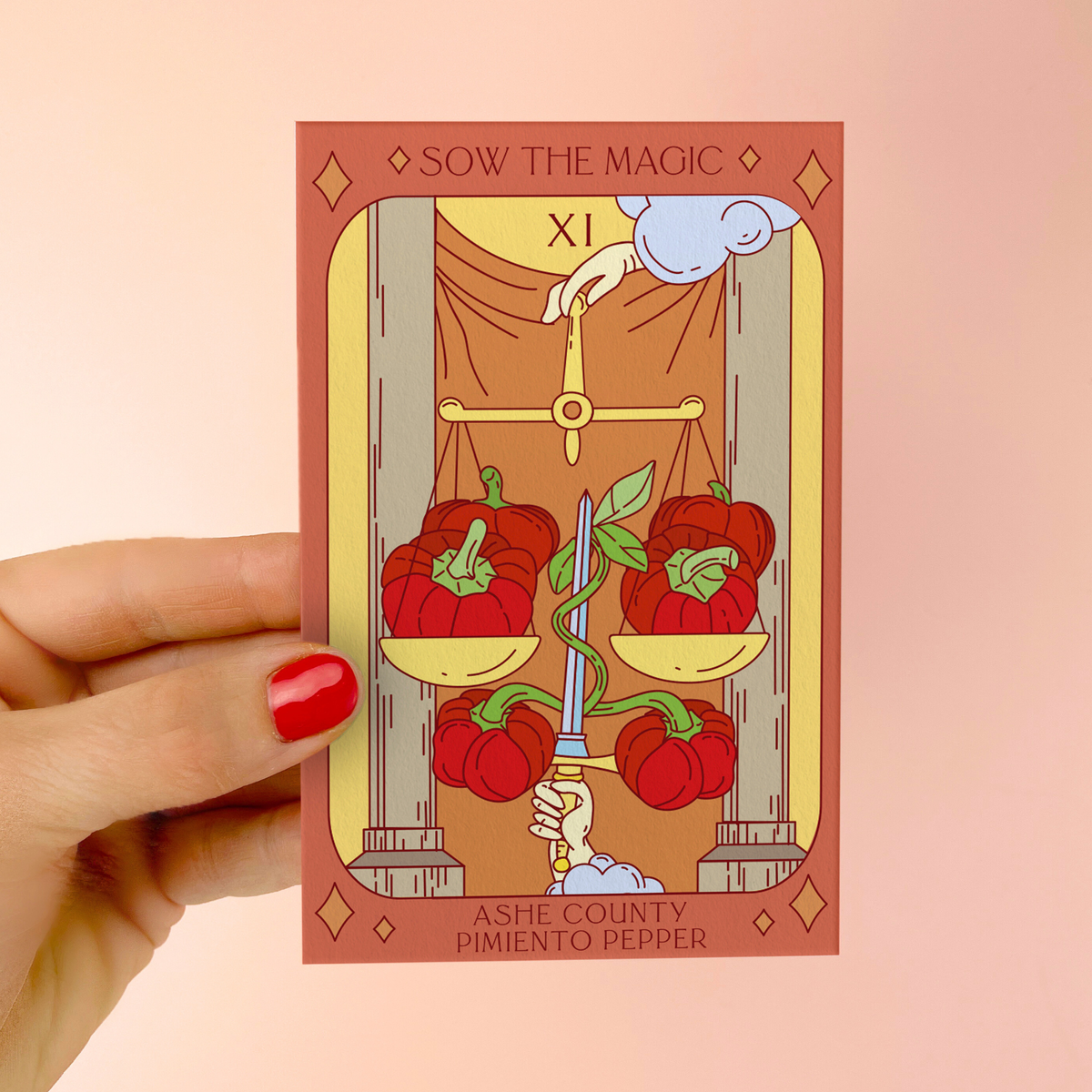 Ashe County Pimento Sweet Pepper Tarot Seed Packet