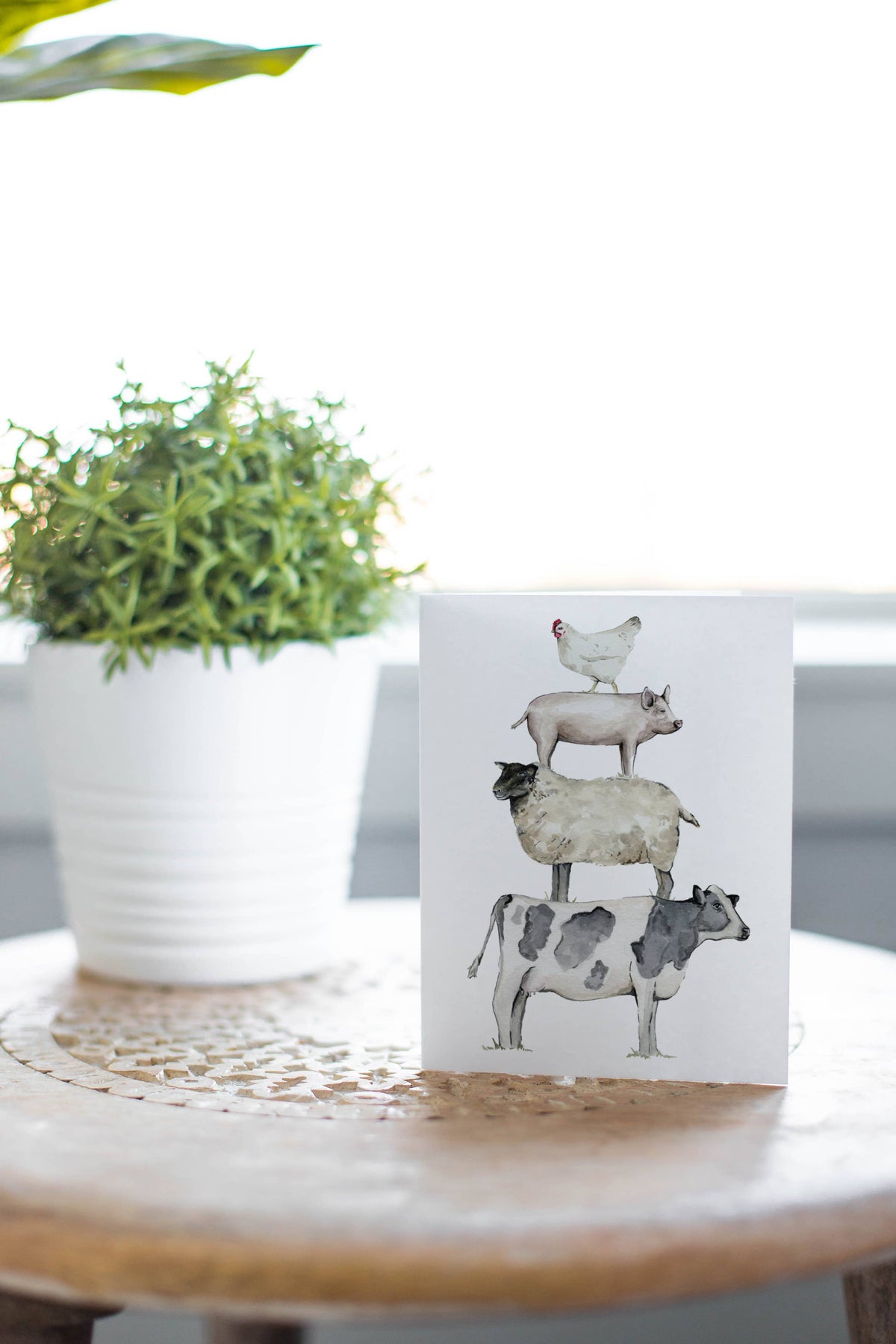 Farm Animal Stack Greeting Card