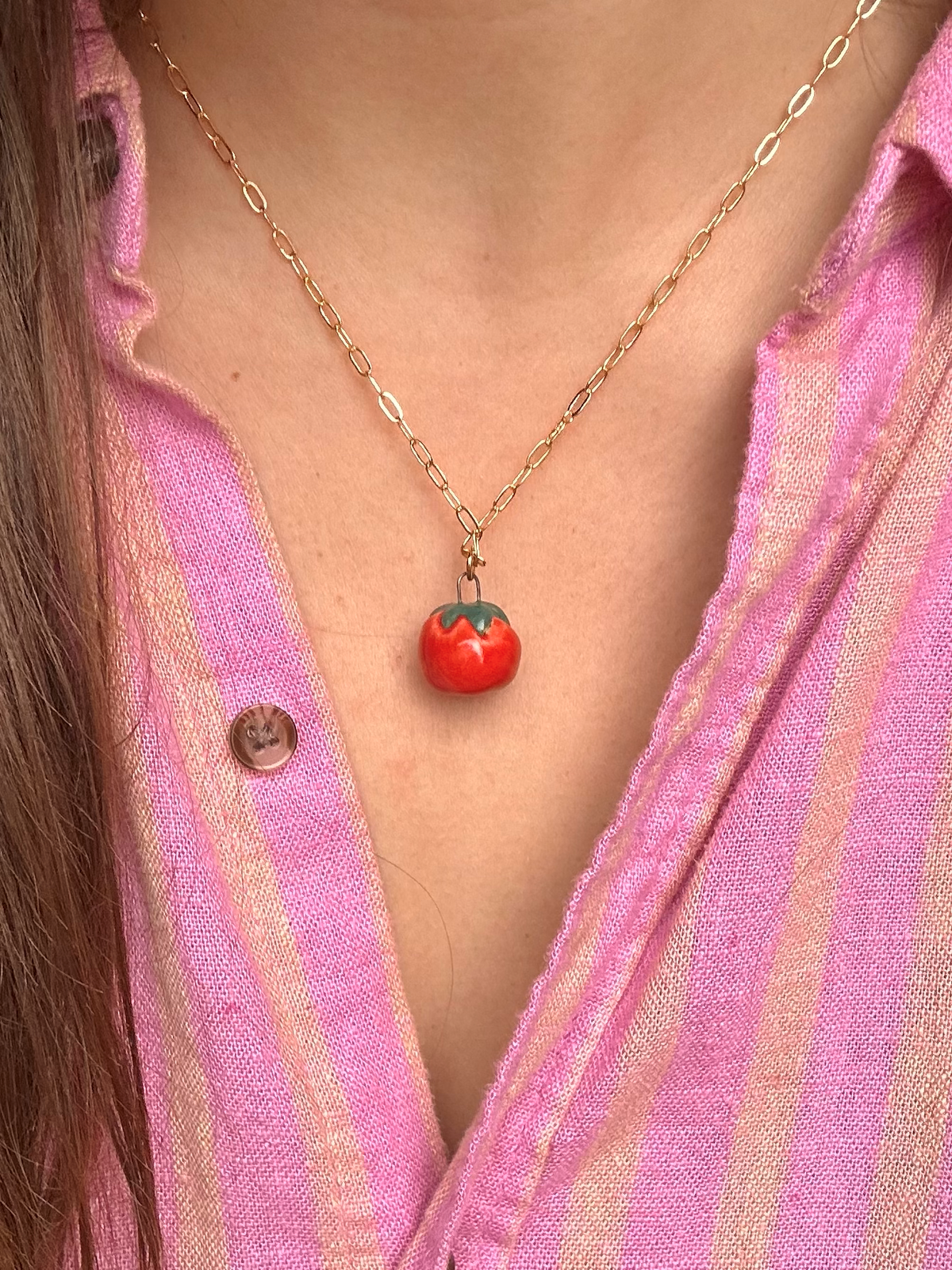Tomato Charm Necklace