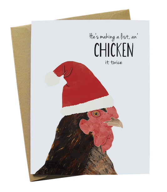 Santa Chicken Christmas Card