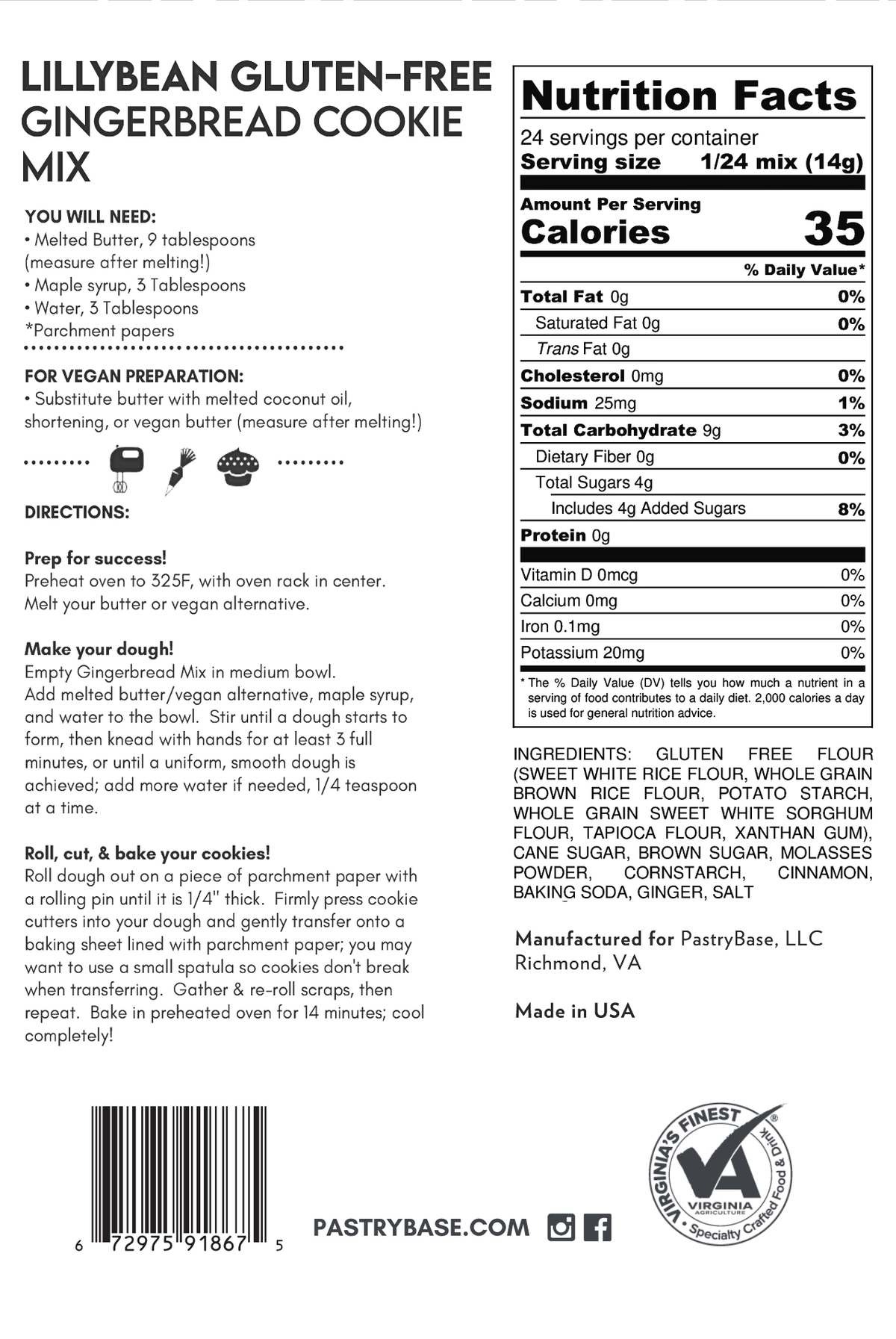 Gingerbread Cookie Mix (Vegan & GF)