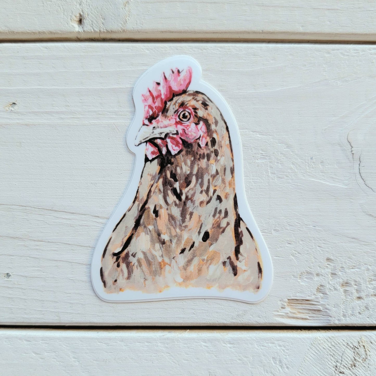 Chicken Face Vinyl Sticker