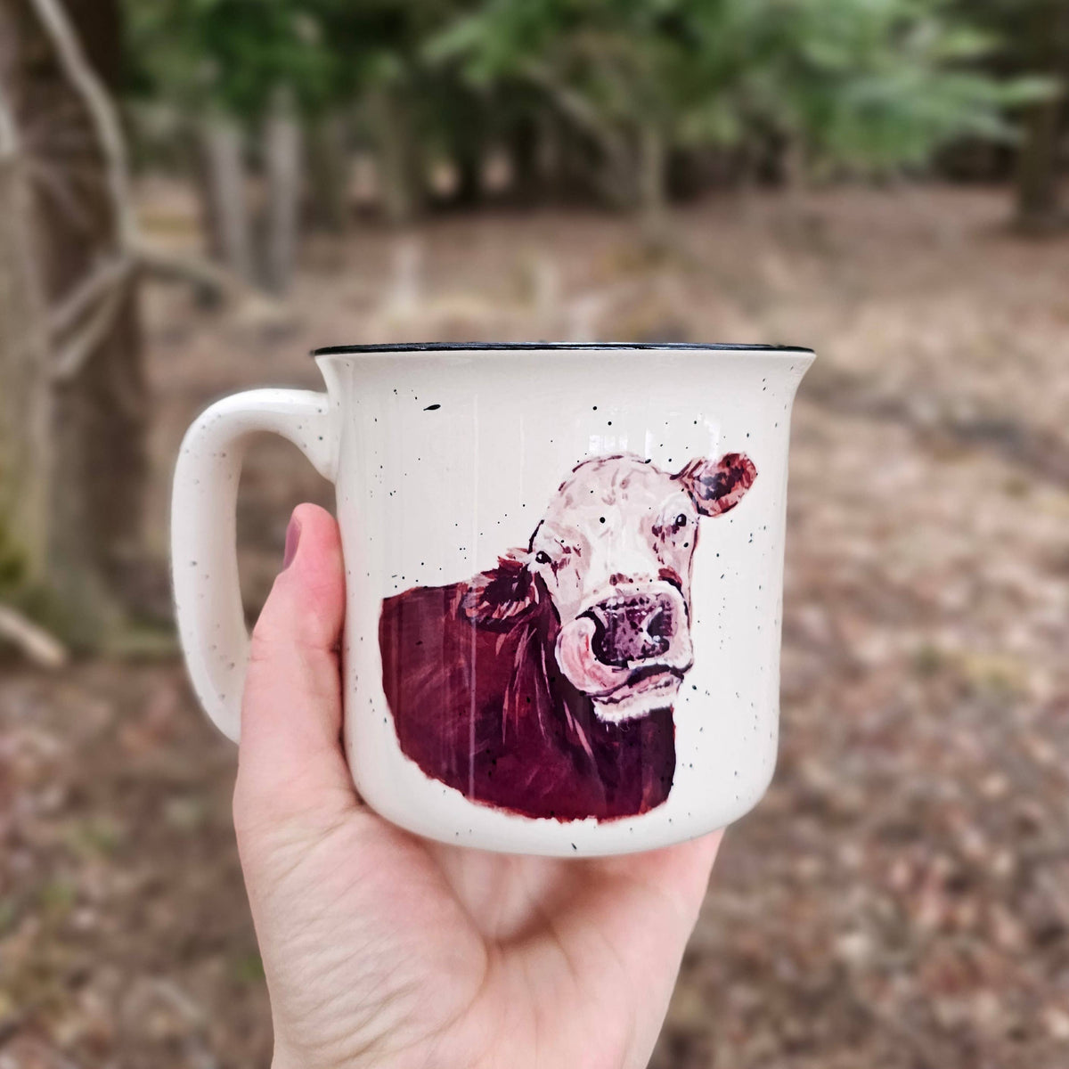 Gizmo Hereford Brown and White Cow Camp Mug