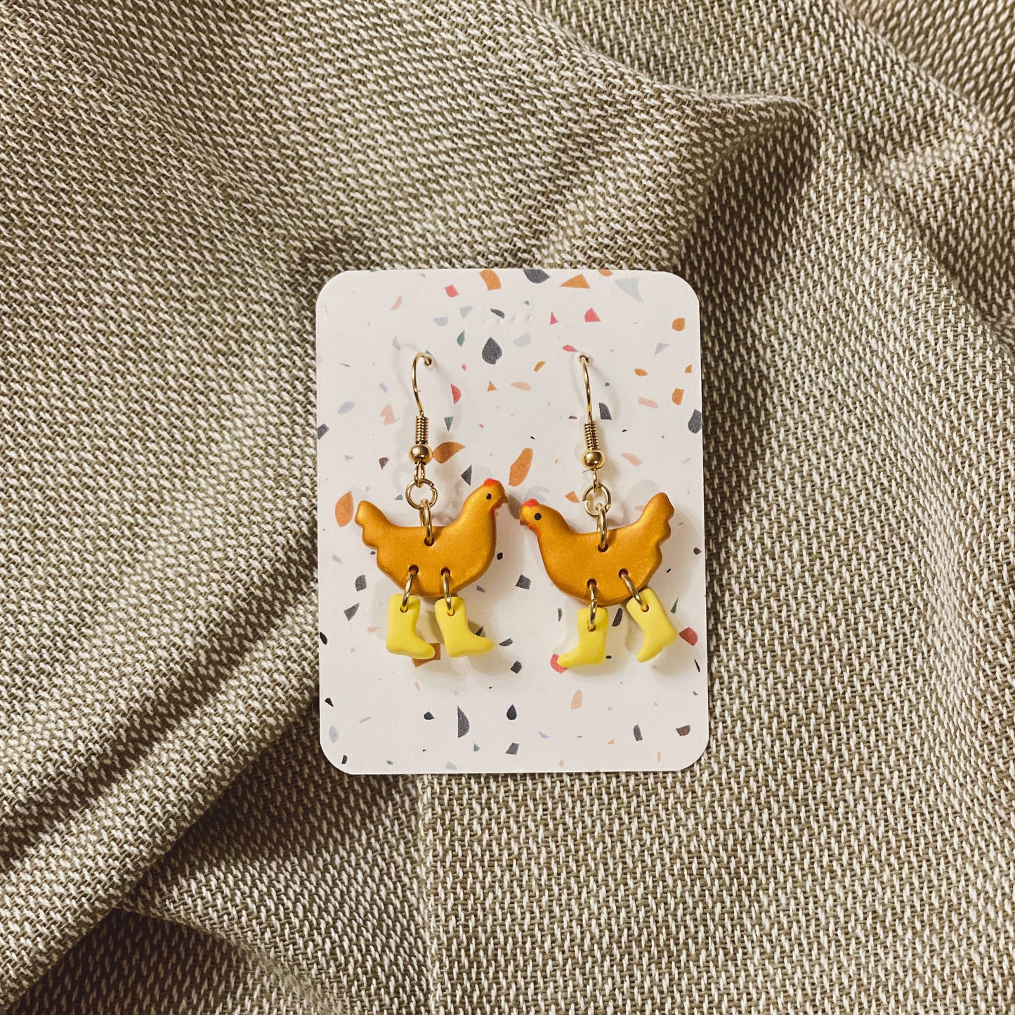 Chickens with Boots Earrings