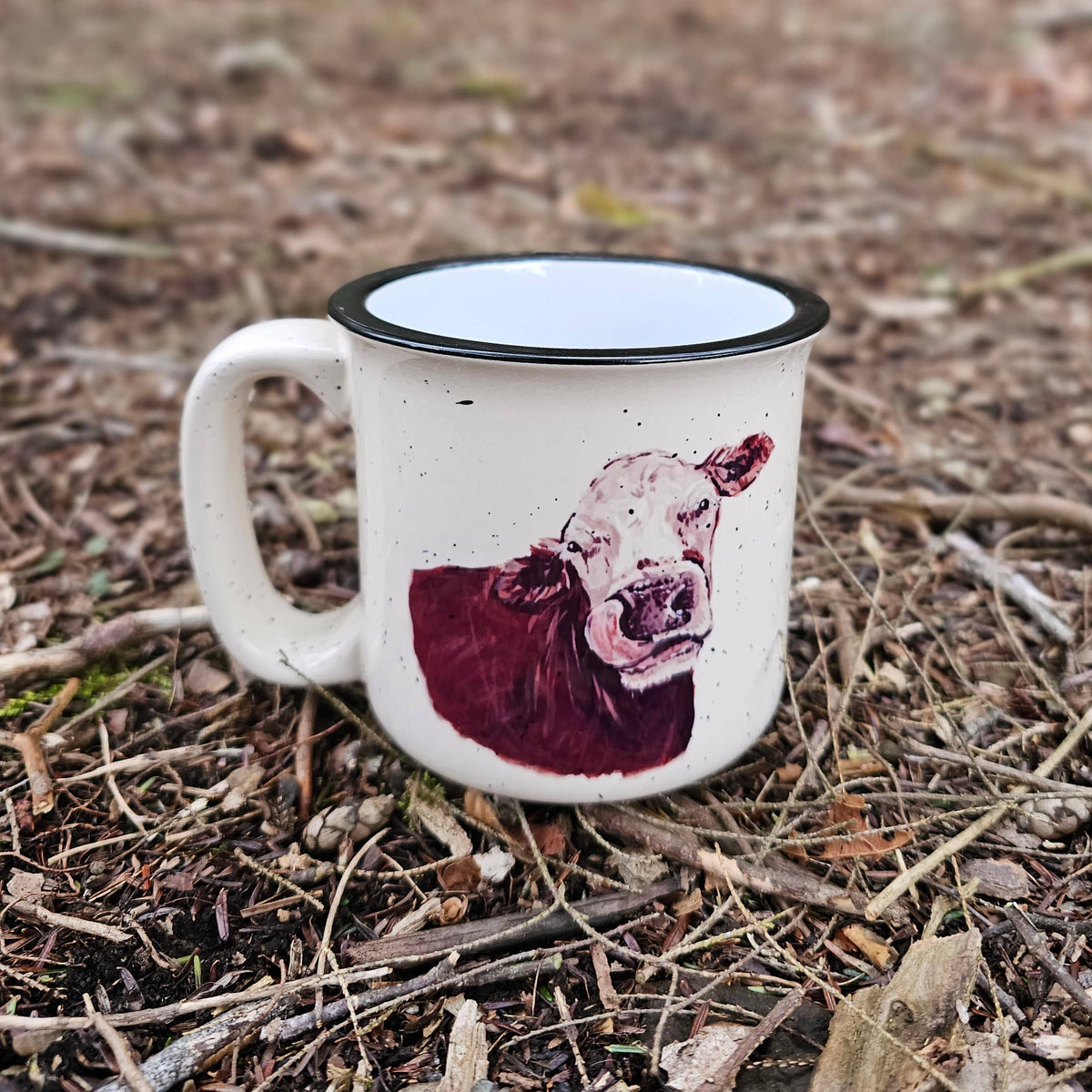 Gizmo Hereford Brown and White Cow Camp Mug
