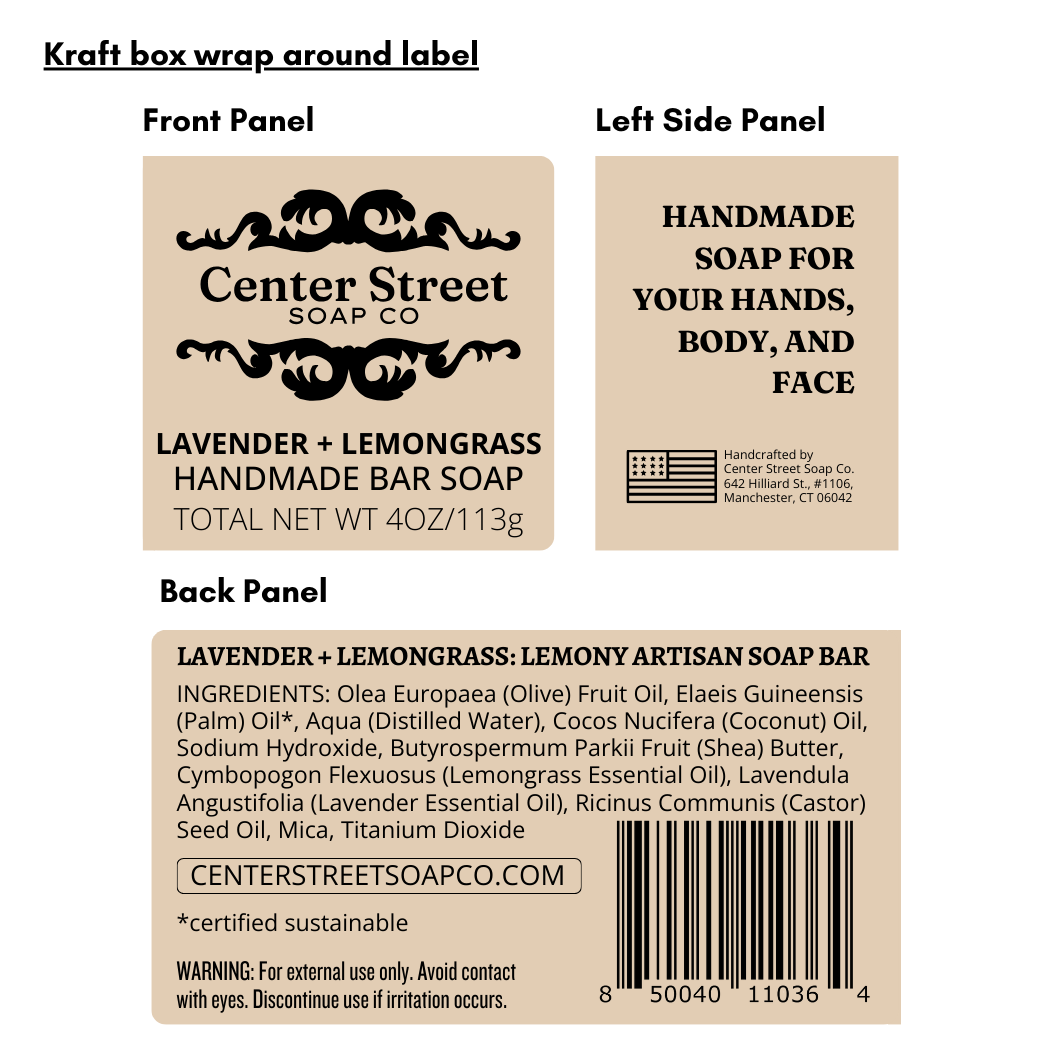 Lavender and Lemongrass Vegan Handmade Soap Bar