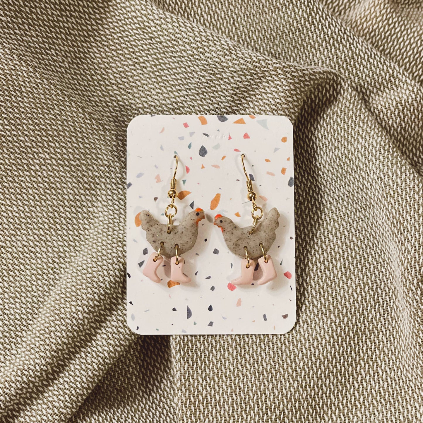 Chickens with Boots Earrings