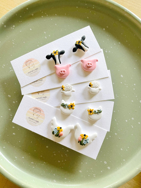 Farm Animal Stud Earrings