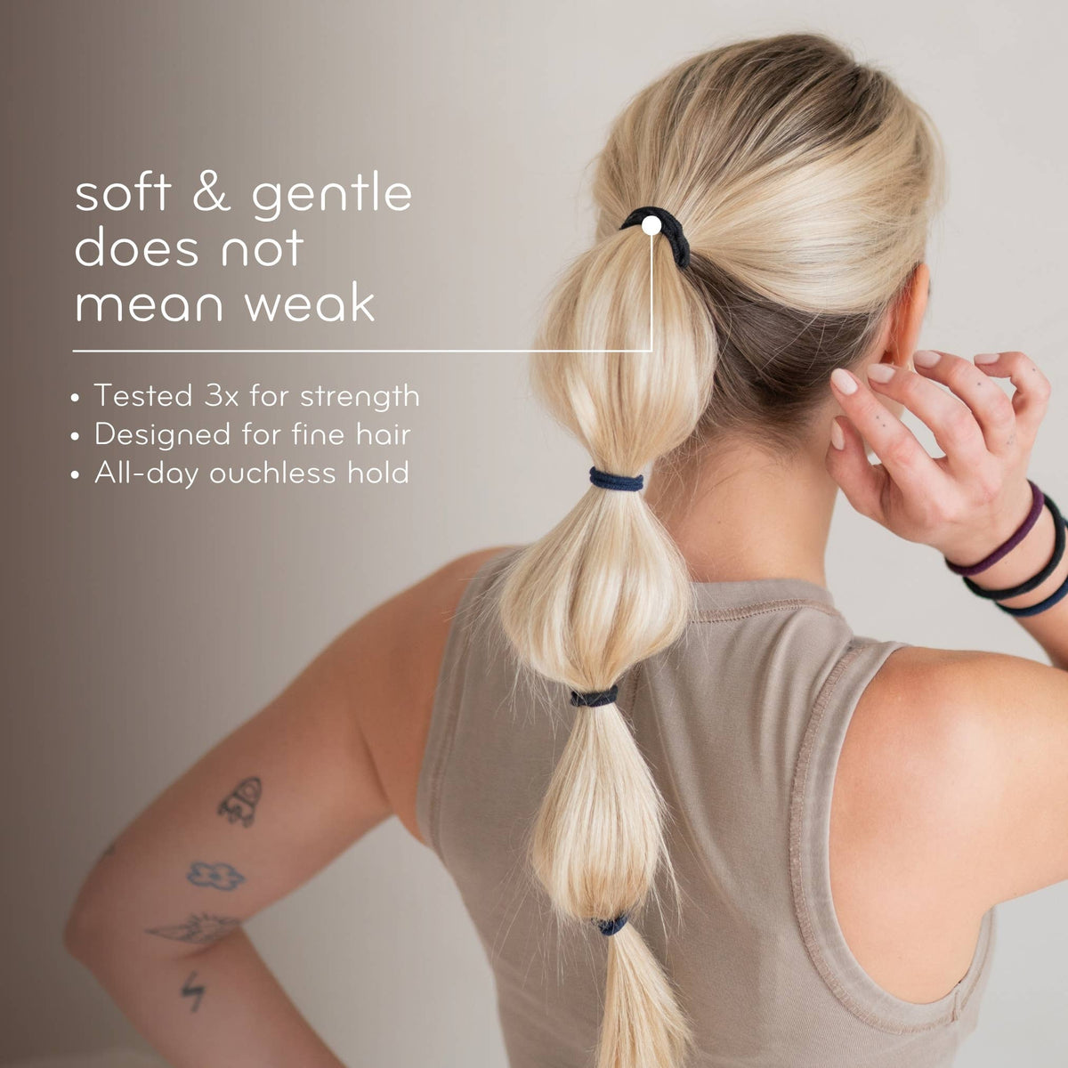 Plastic-free Mini Midi Hair Ties. Fine Hair, Kids & Braids