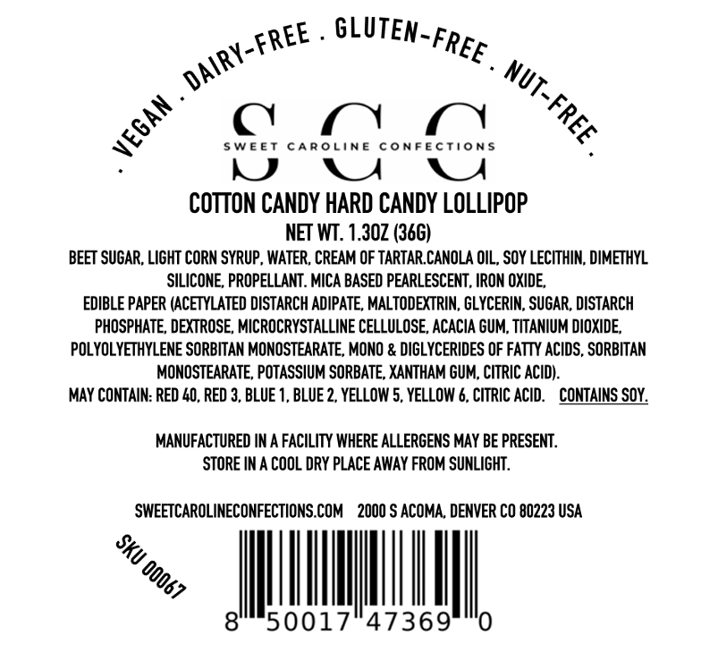 Ghost Lollipops, Cotton Candy Flavor