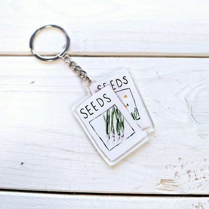 Gardening Seed Packet Keychain