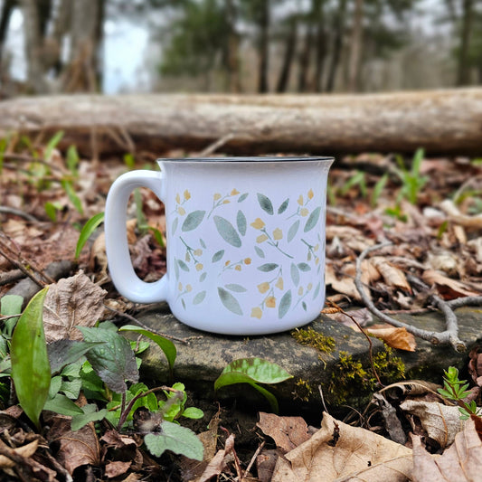 Yellow Watercolor Floral Coffee Mug