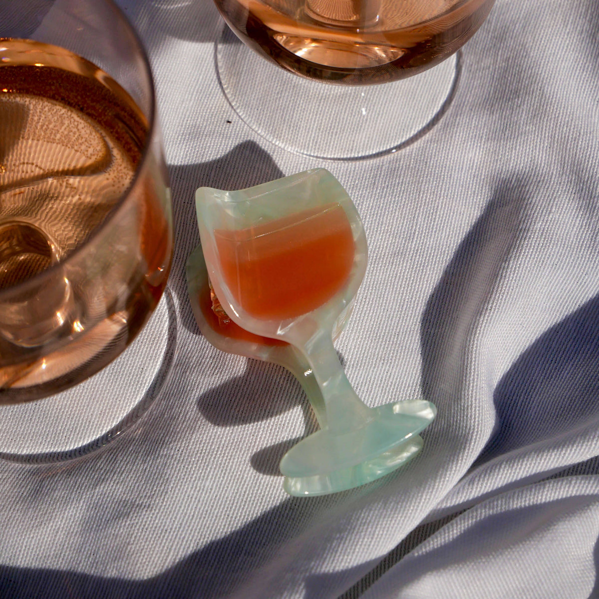 Rose Wine Glass Hair Claw Clip