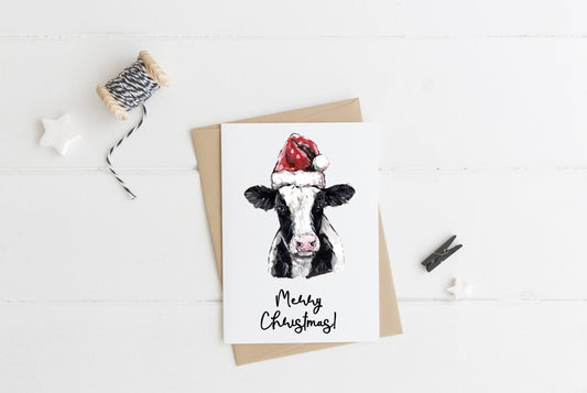 Merry Christmas Cow Card
