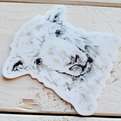 Sheep Face Vinyl Sticker