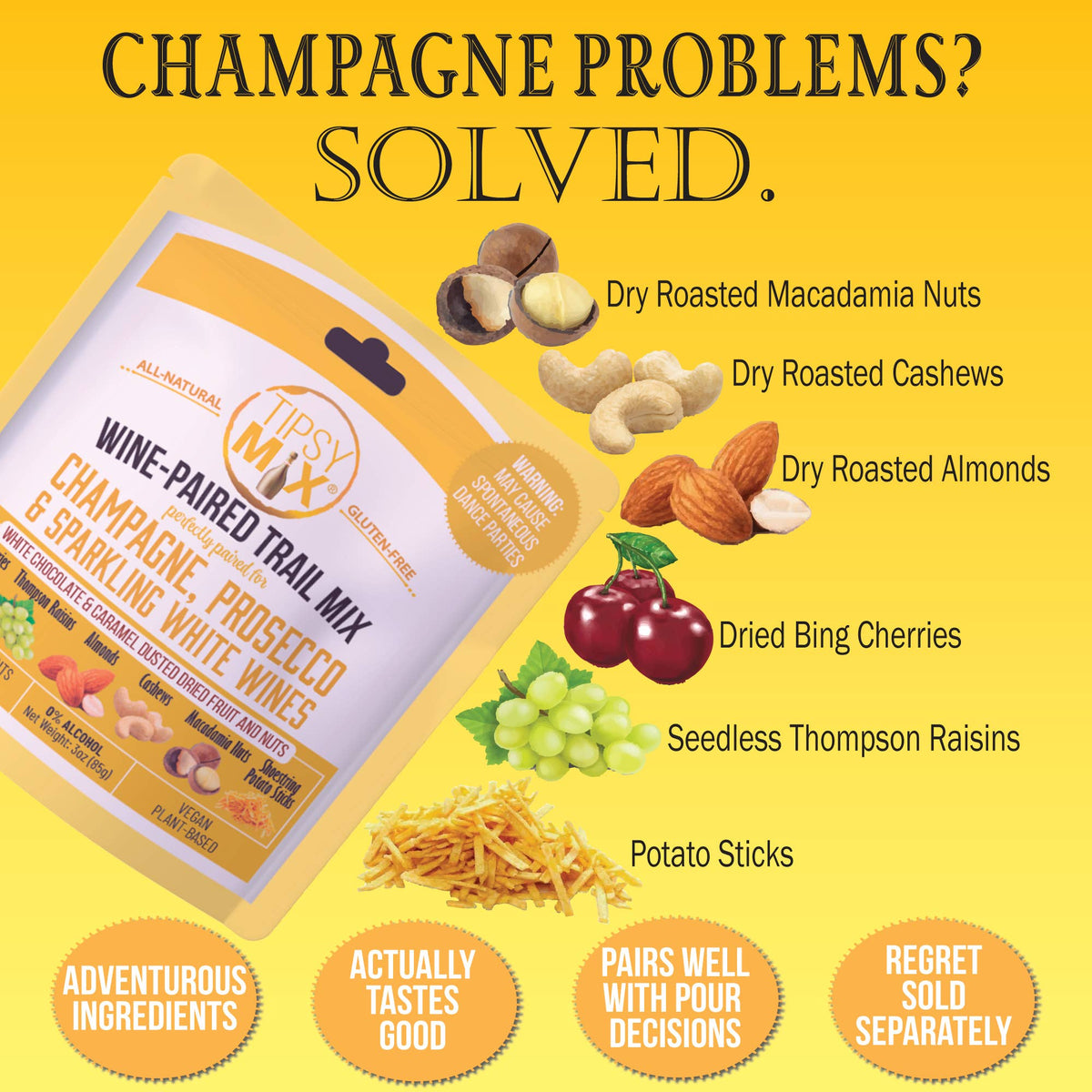 Wine-Paired Trail Mix, Champagne & Sparkling White Wine