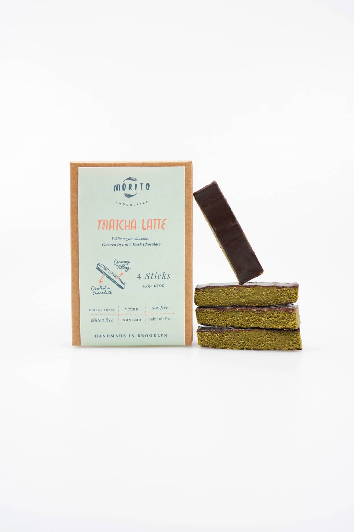 Matcha Latte Vegan Chocolate Sticks