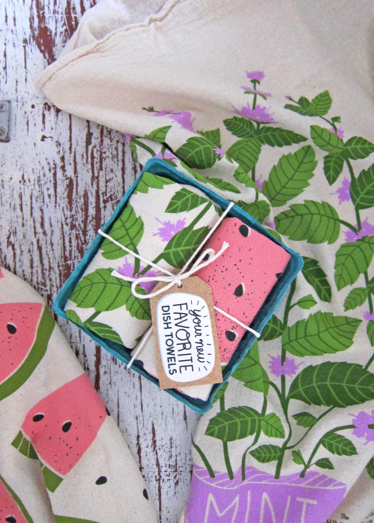 Mint & Melon Tea Towel Set