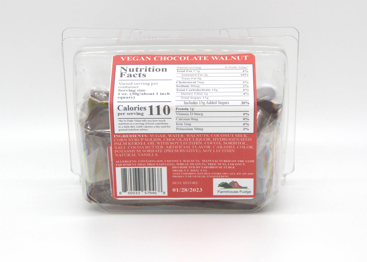 Vegan Chocolate Walnut Fudge 8 oz.