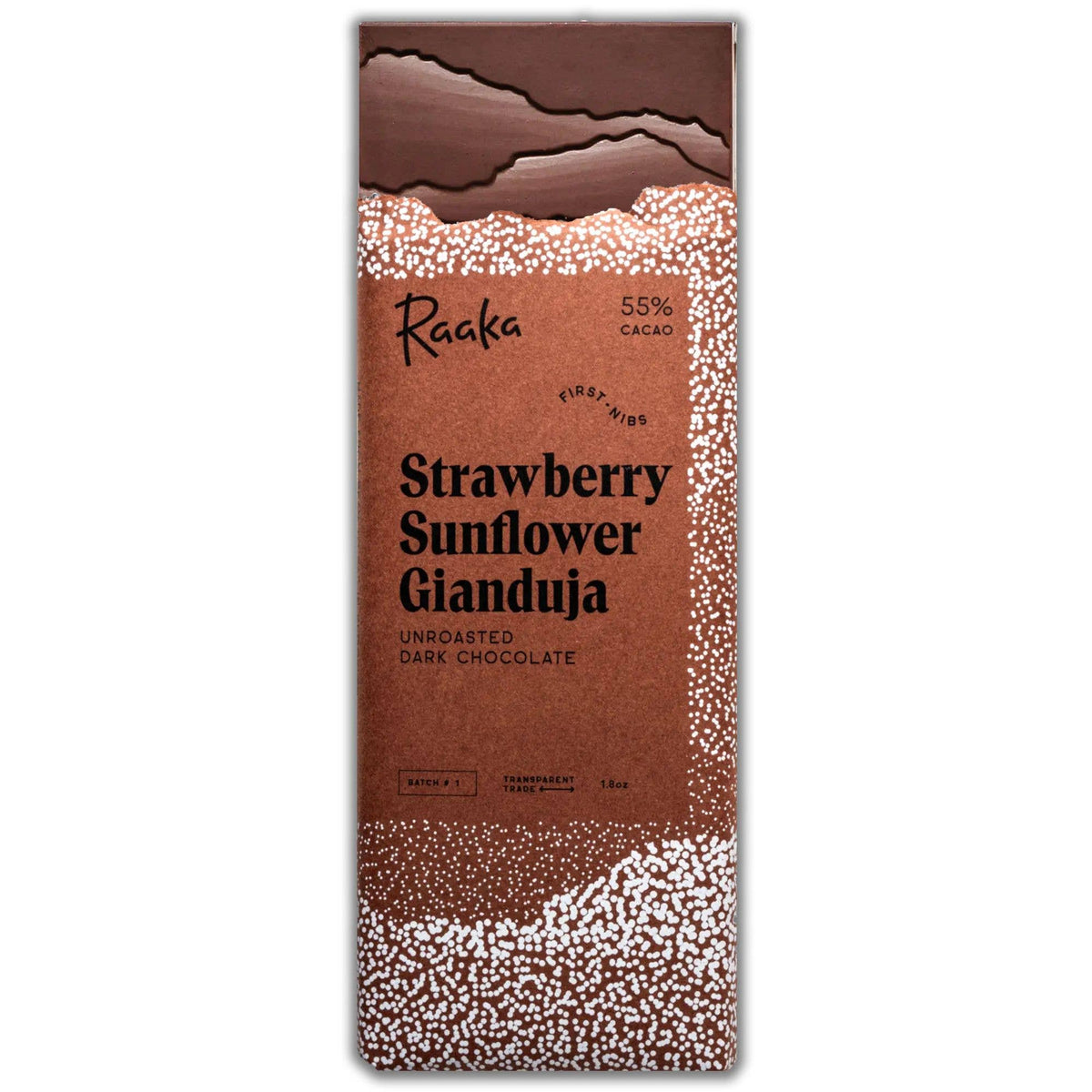Strawberry Sunflower Gianduja Chocolate Bar