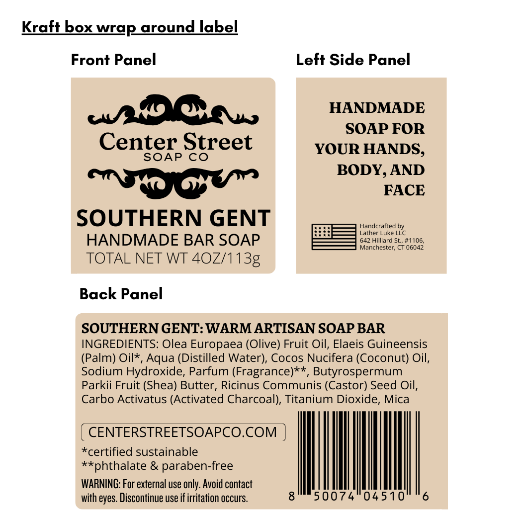 Southern Gent Vegan Handmade Bar Soap