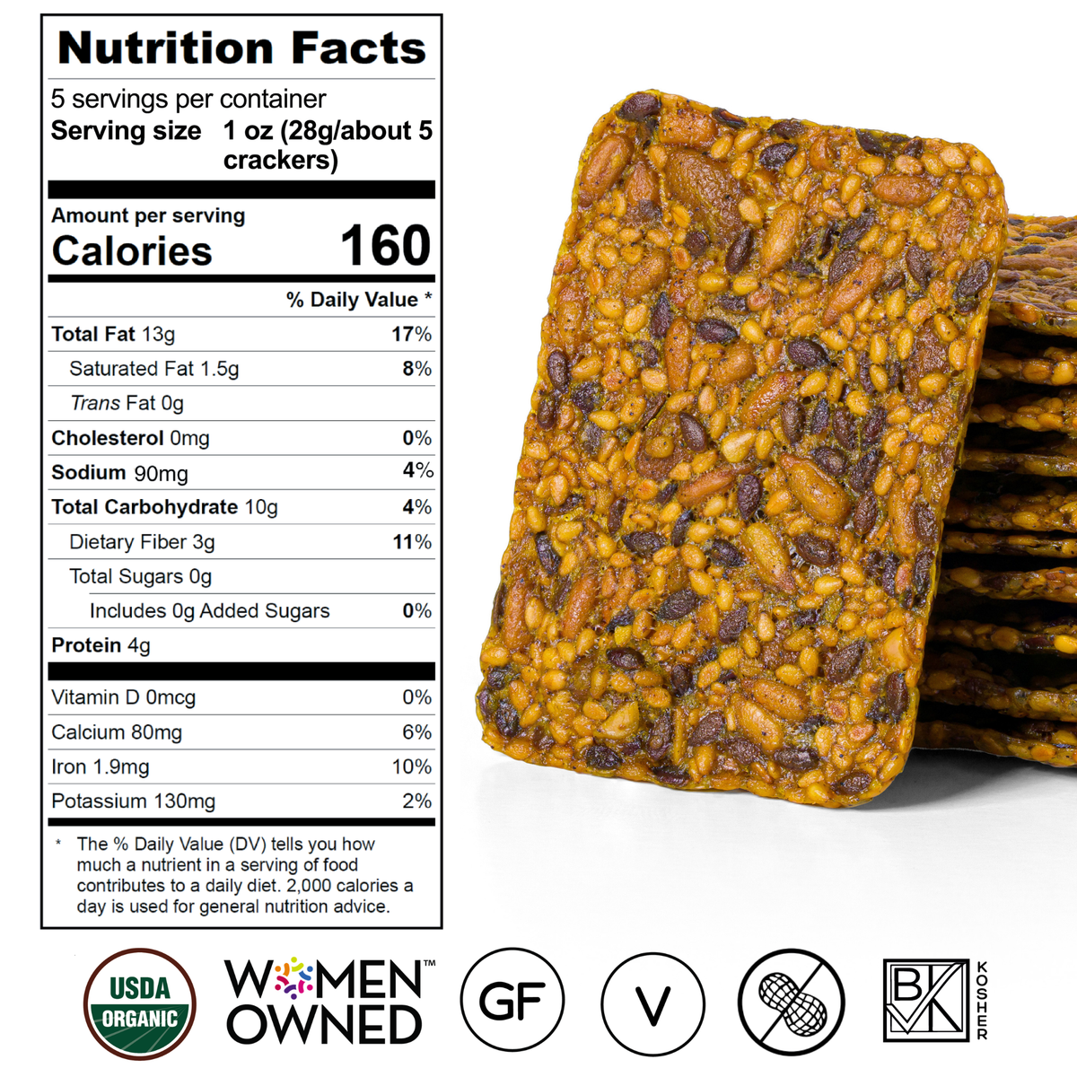 NEW: Black Pepper & Turmeric Crackers - 5oz - 12 Per Case