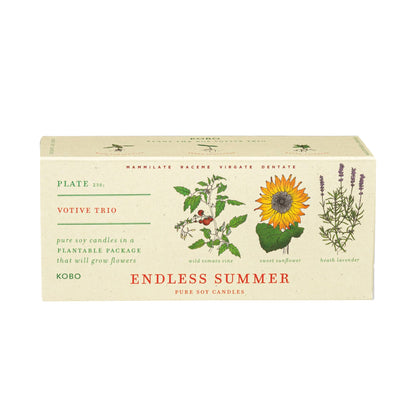 Plant the Box Votive Candle Trio, Endless Summer