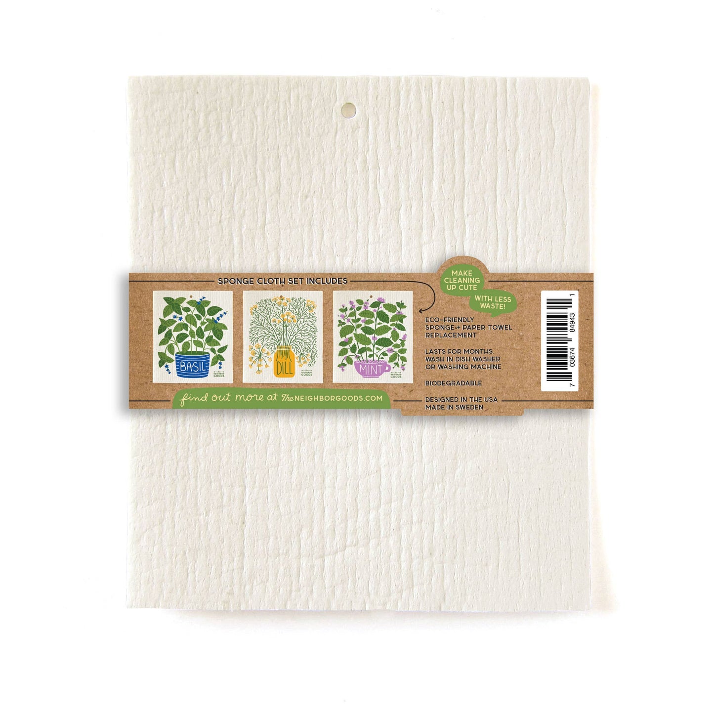 Fresh Herbs Sponge Cloth Set